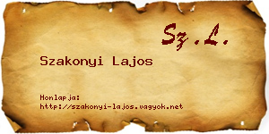 Szakonyi Lajos névjegykártya